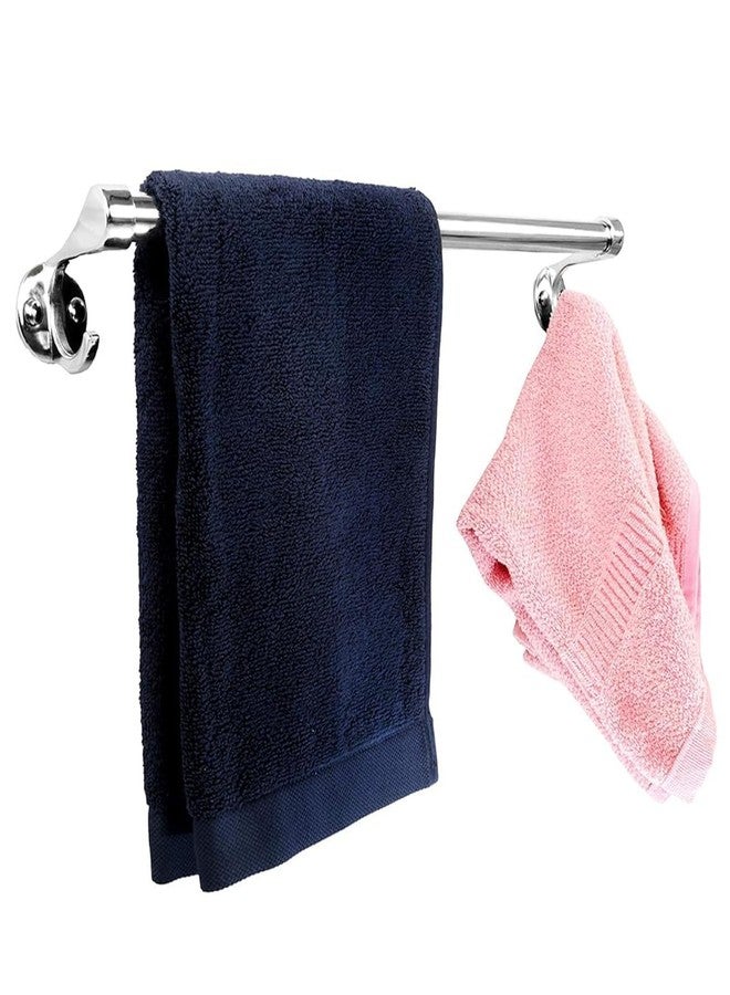 FORTUNE Stainless Steel Hook Towel Rod 24 NCH Towel Holder Rod for Bathroom | Kitchen | Living Room (Pack of 2) - Image 3